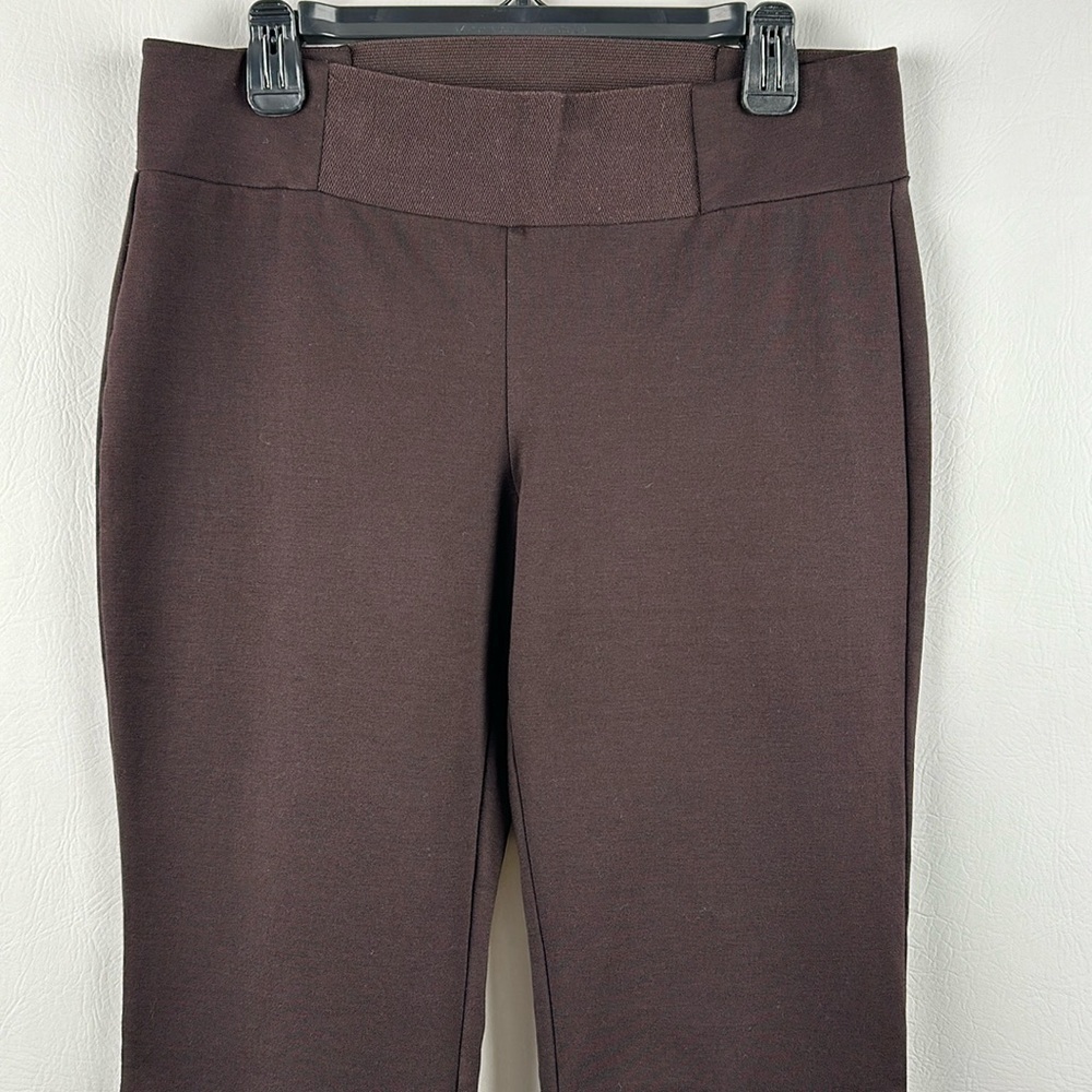 Eileen Fisher Chocolate Brown Pull On Straight Leg Pants - Picture 2 of 7